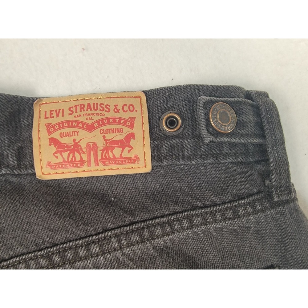 Levi's Cinch Baggy Jeans W32 L31 Washed Black Wide Leg 100% Cotton Denim - Picture 8 of 13